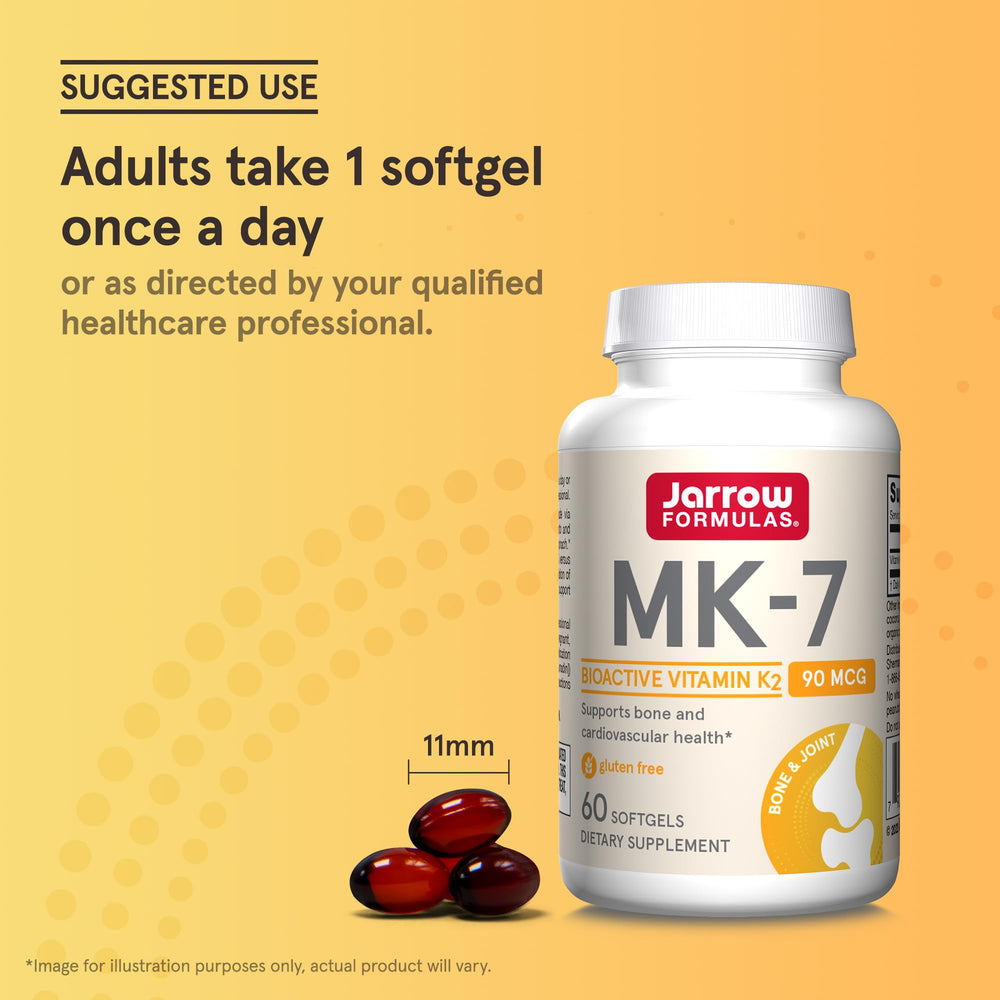 Jarrow Formulas etiqueta nutricional enfocada en origen y 90 mcg MK-7