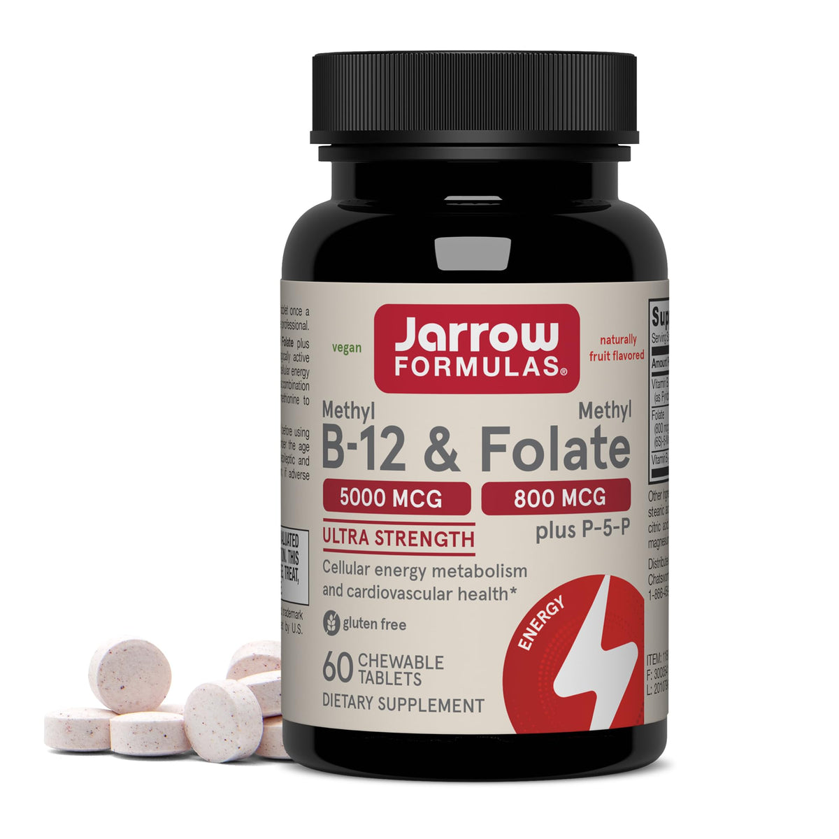 Jarrow Formulas frente del empaque mostrando nombre y cantidad, claridad informativa