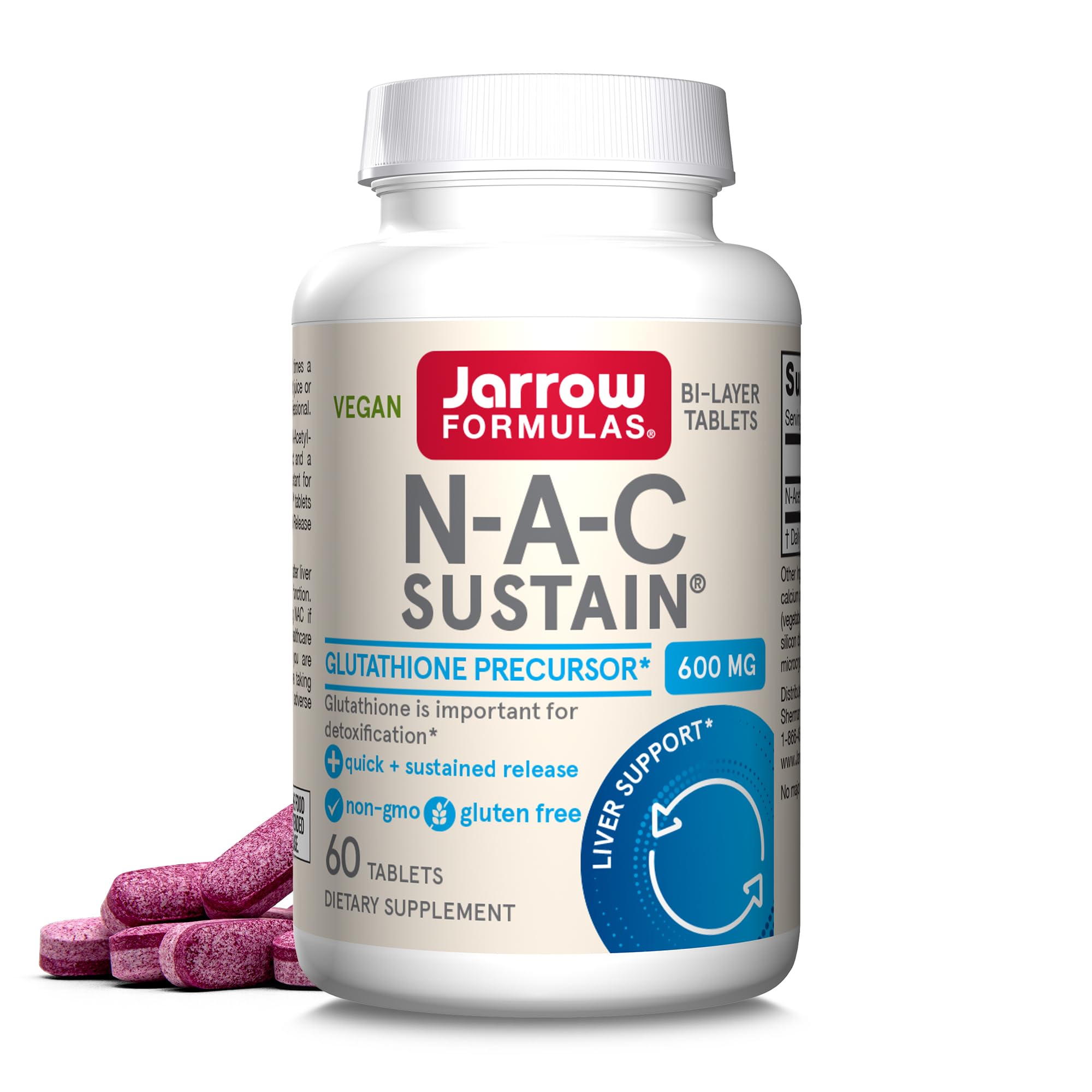 Jarrow Formulas frasco frontal mostrando el envase y la marca, para identificación rápida