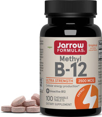 Jarrow Formulas envase frontal mostrando 2500 mcg y 100 tabletas, conveniente