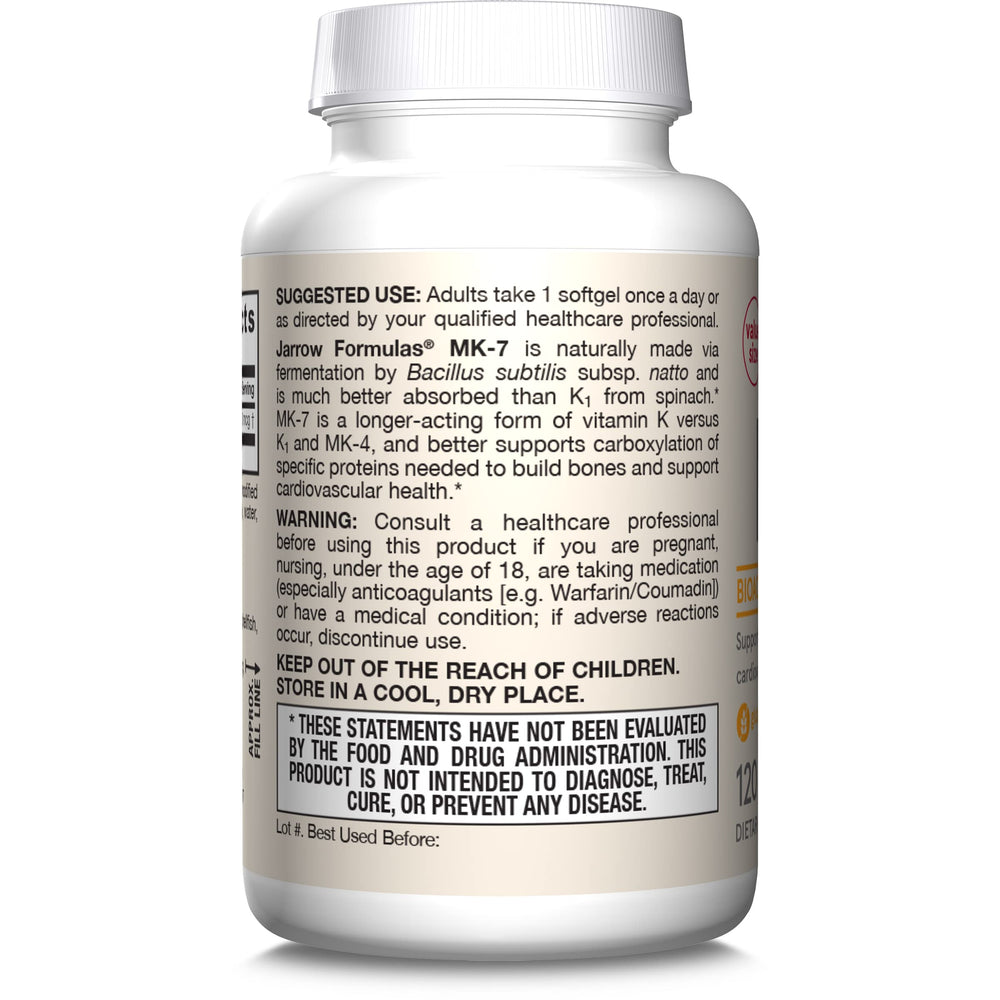 Jarrow Formulas envase cerrado listo para almacenamiento prolongado