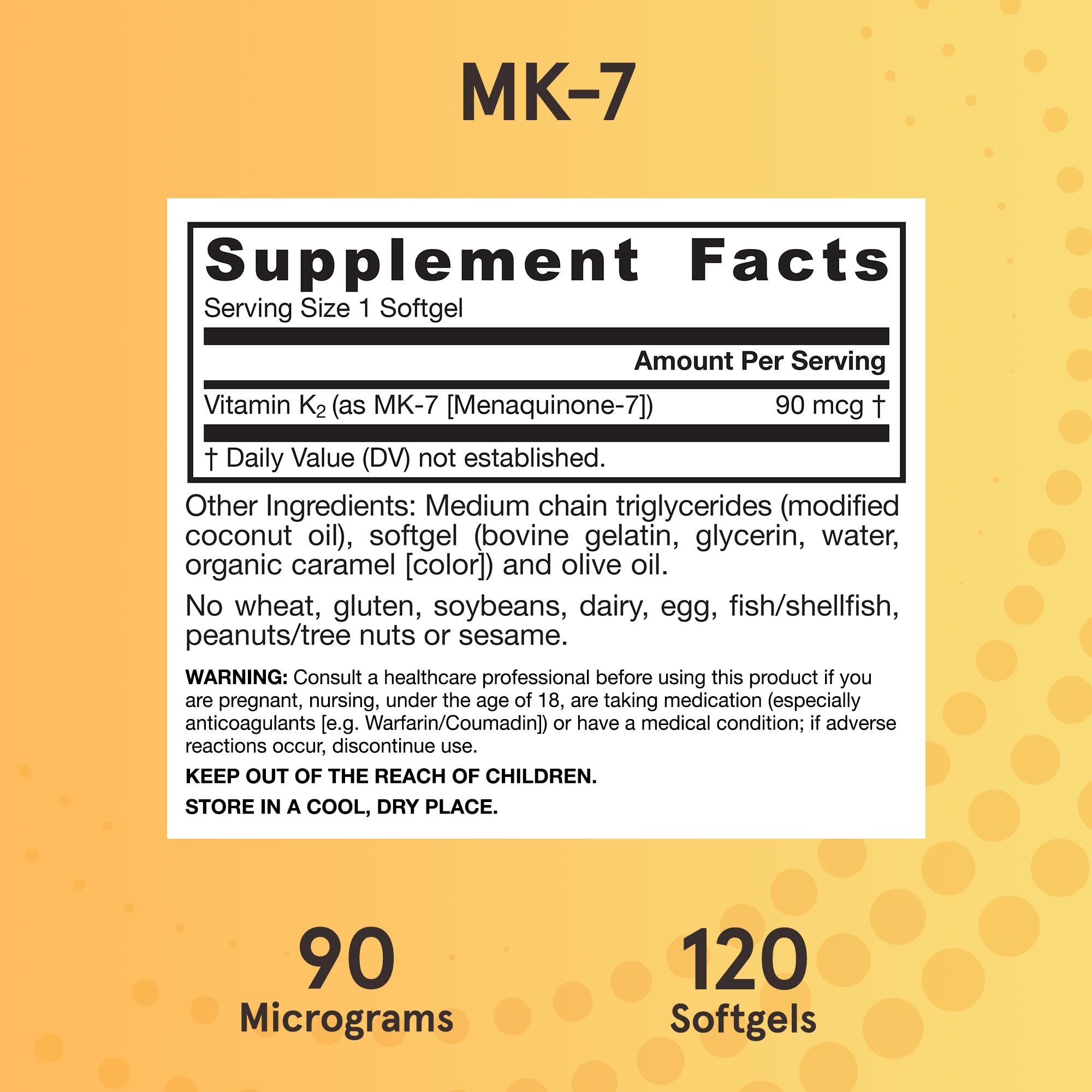 Jarrow Formulas etiqueta nutricional con información de 90 mcg por dosis