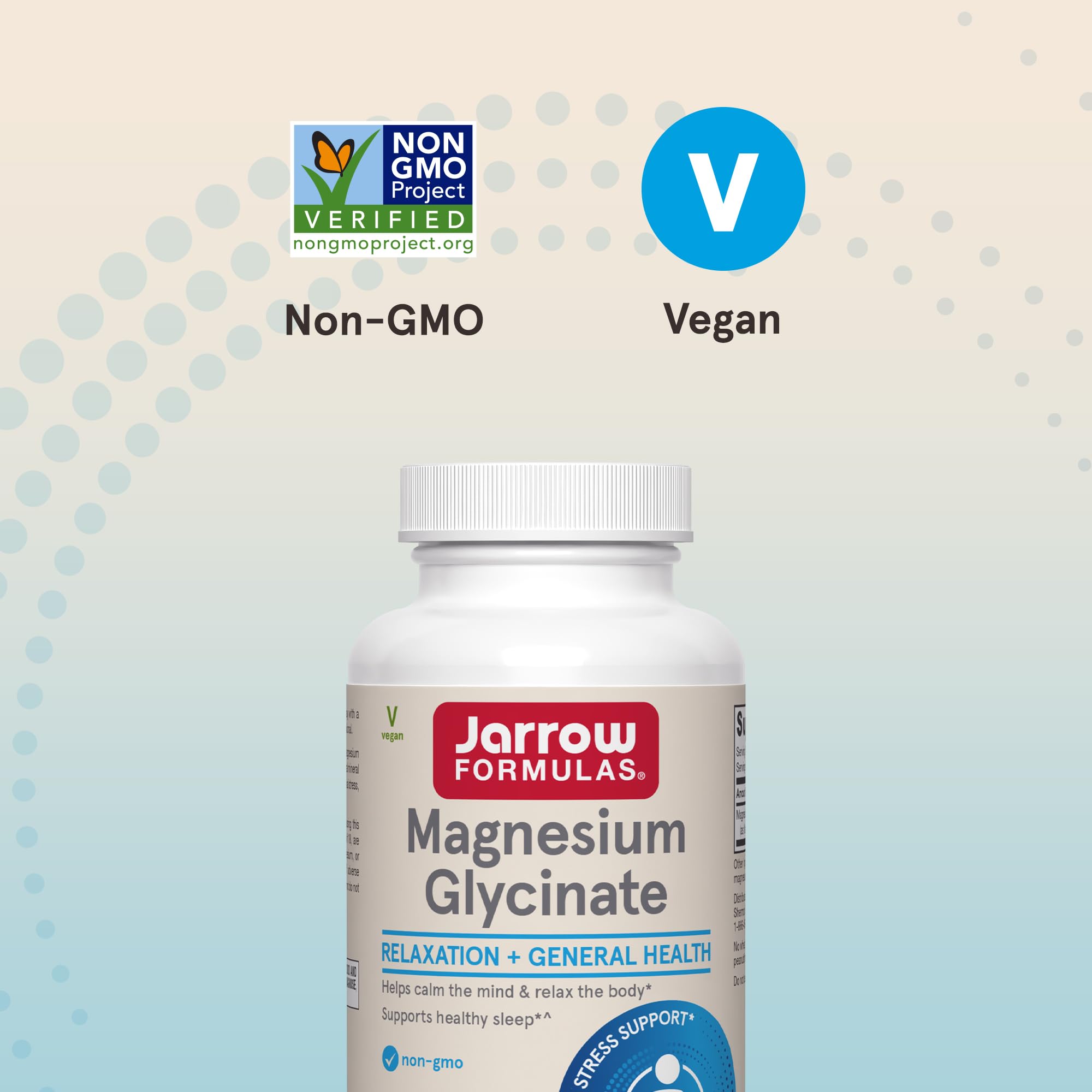 Jarrow Formulas polvo de magnesio cercano que ilustra la pureza del ingrediente