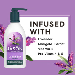 JASON uso en ducha con espuma relajante y aroma de lavanda