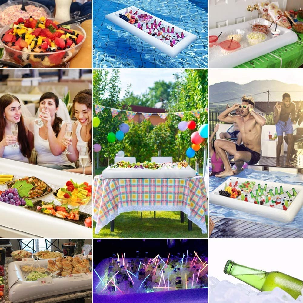 Jasonwell bandeja con hielo y botellas conservando bebidas frías horas