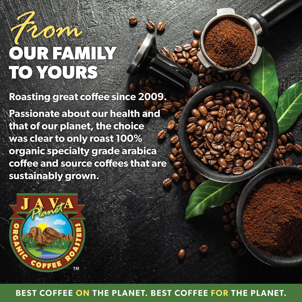 Java Planet espresso recién extraído con crema, resultado rico en la taza