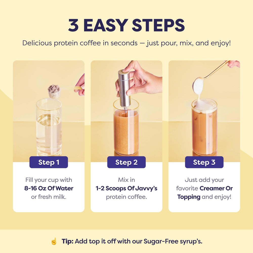 Javvy ingredientes sobre mesa destacando calidad de café y componentes