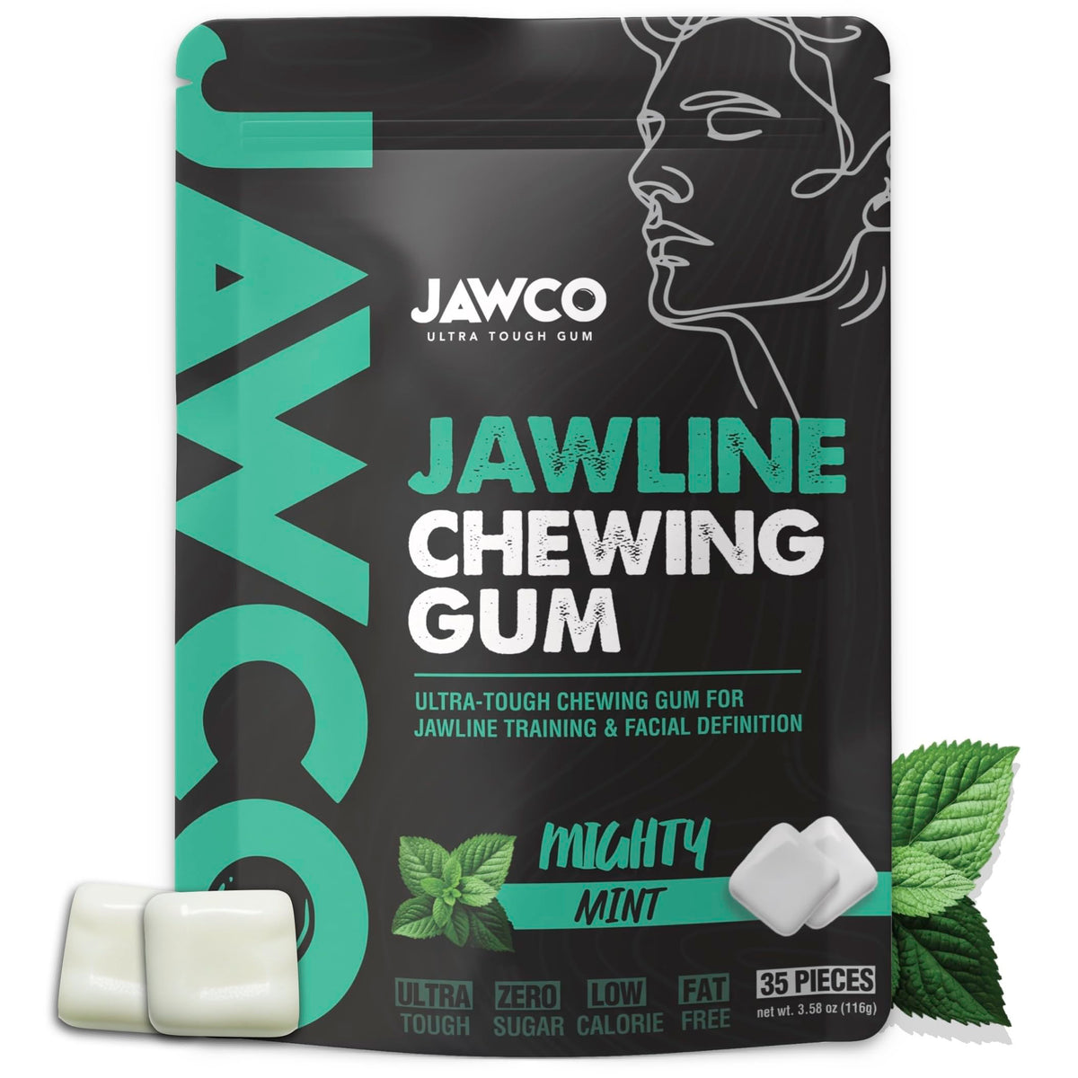JAWCO paquete frontal Mighty Mint que destaca resistencia y sabor