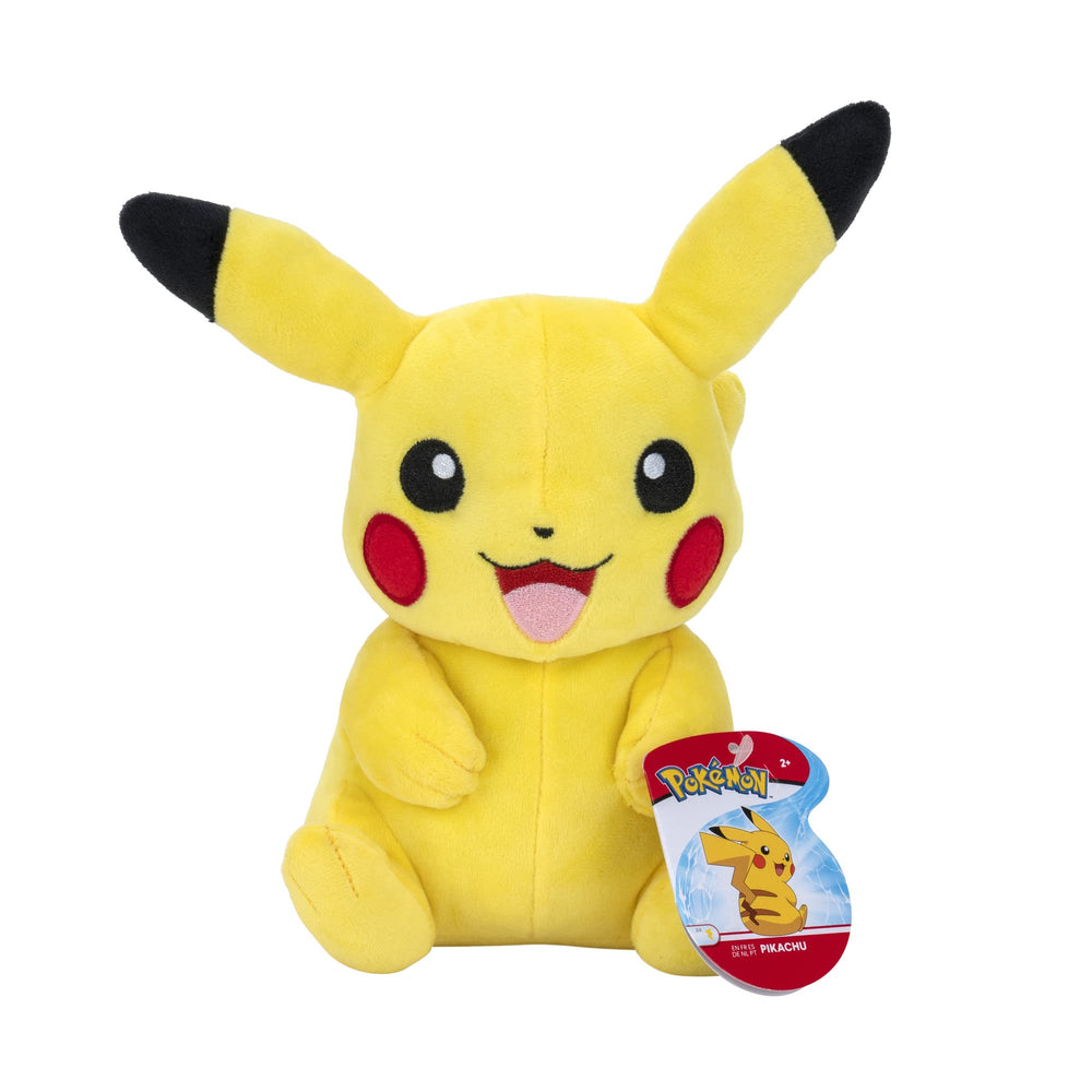 Jazwares Pikachu vista frontal mostrando diseño auténtico y ternura para abrazar