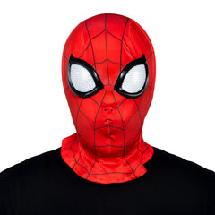 Jazwares Spider-Man máscara frontal mostrando ajuste auténtico