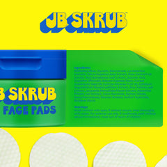 JB SKRUB primer plano de textura del pad que muestra suavidad calmante