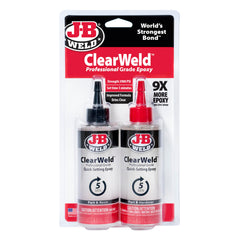 J-B Weld envase frontal Pro Size mostrando dos tubos y etiqueta clara beneficio versátil