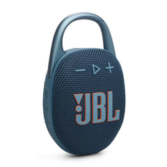JBL Clip 5 frontal mostrando rejilla y forma compacta, sonido potente portátil