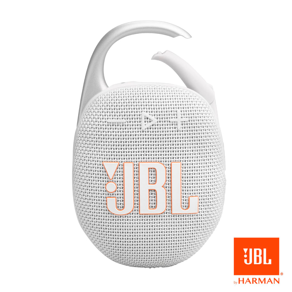 JBL Clip 5 puerto de carga y botones visibles para control y recarga rápida
