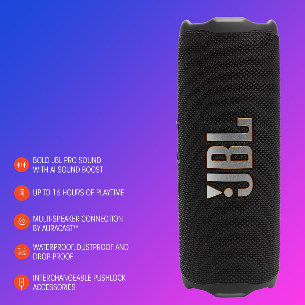 JBL Flip 7 puerto USB-C para carga rápida y audio lossless