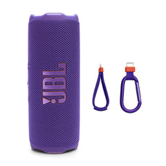 JBL Flip 7 frontal morado mostrando diseño compacto y potencia