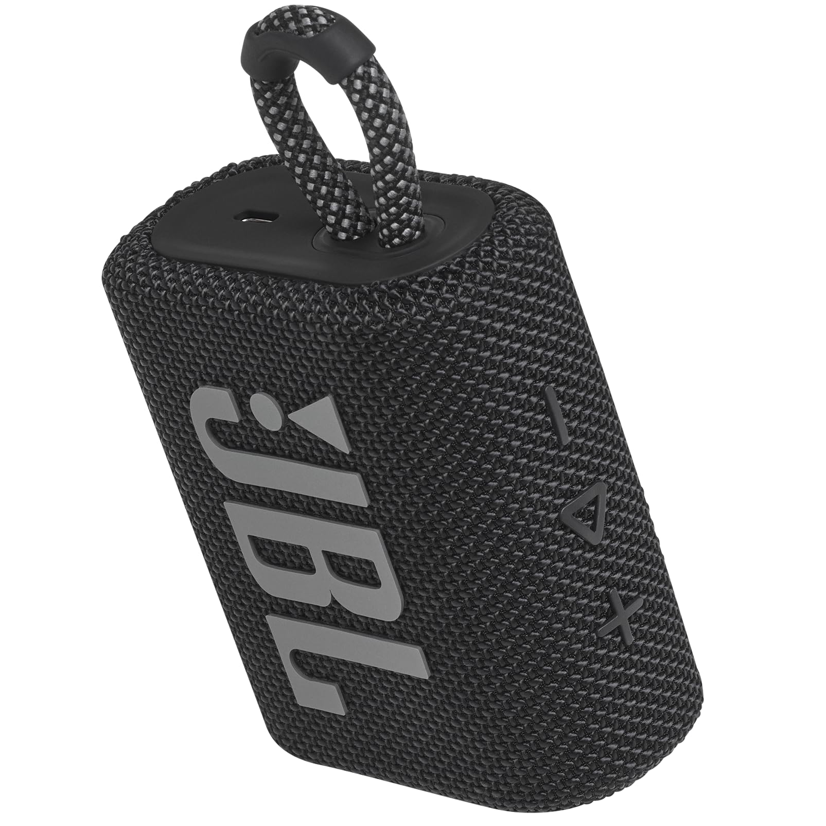 JBL Go 3 controles y puerto de carga visibles para uso sencillo