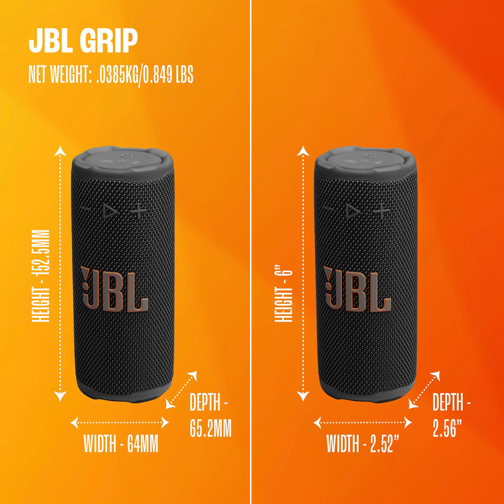 JBL Grip tras caída sobre concreto resaltando diseño drop-proof