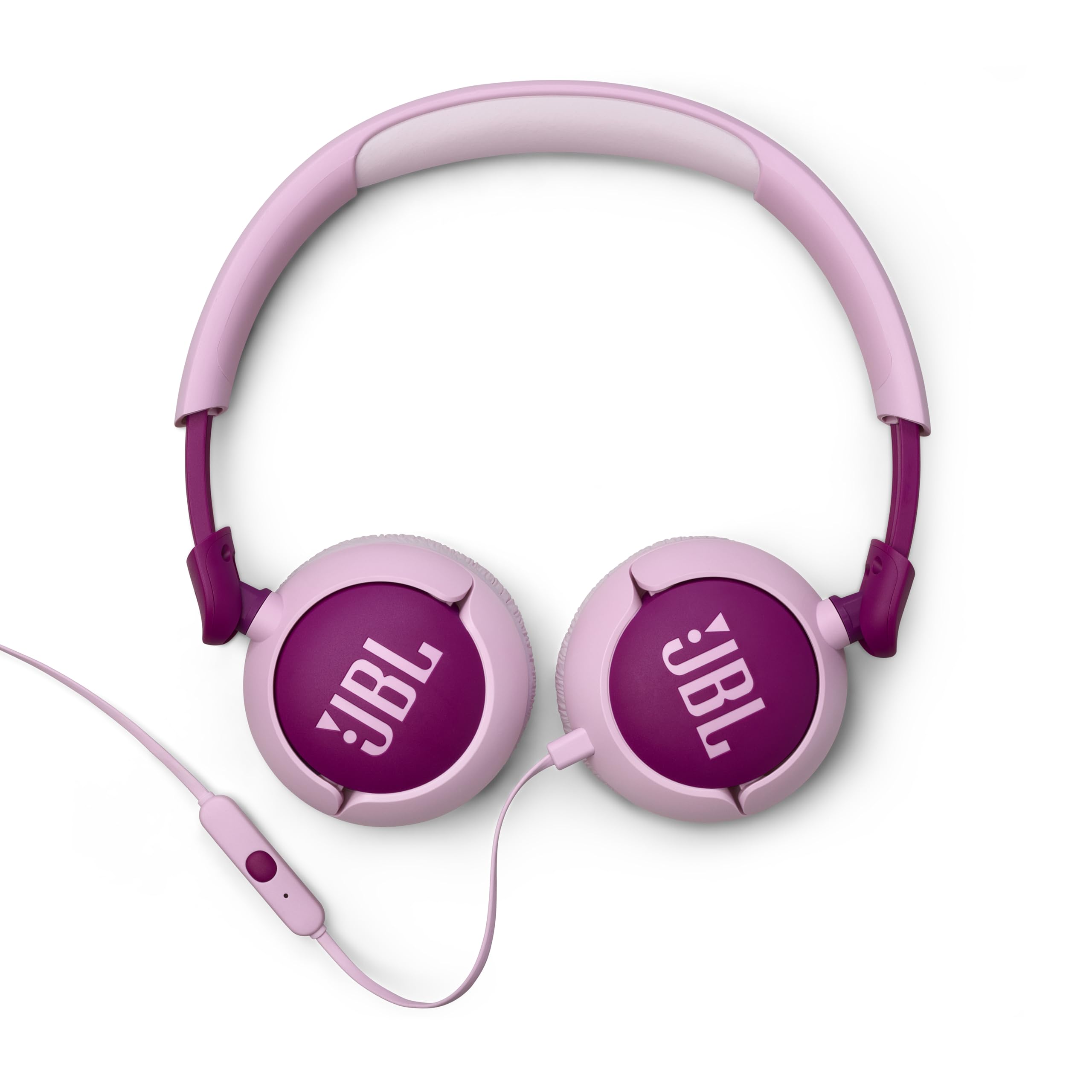 JBL Junior 320 niño usándolos con ajuste cómodo y volumen seguro