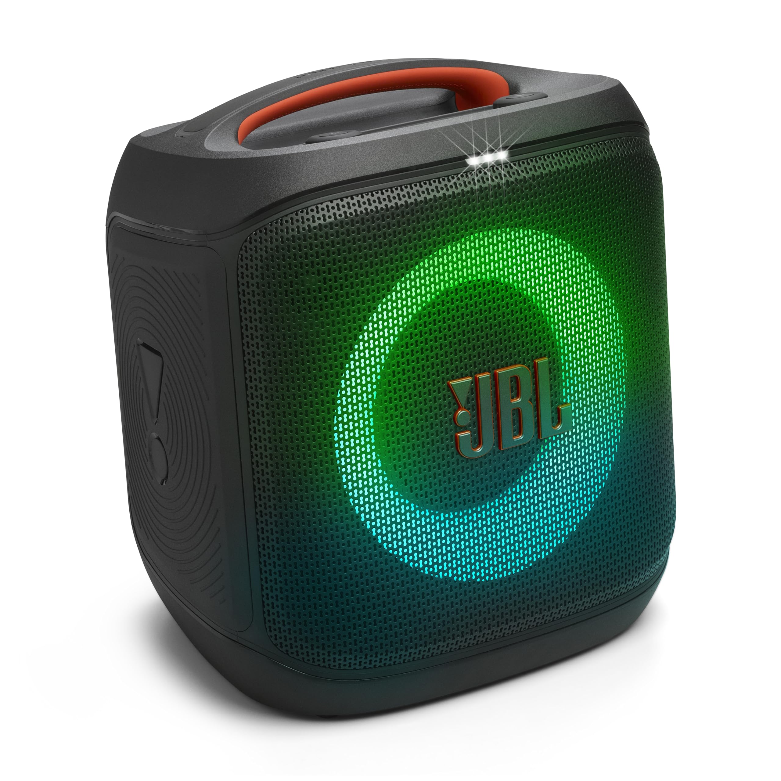 JBL PartyBox frente mostrando diseño robusto y potencia