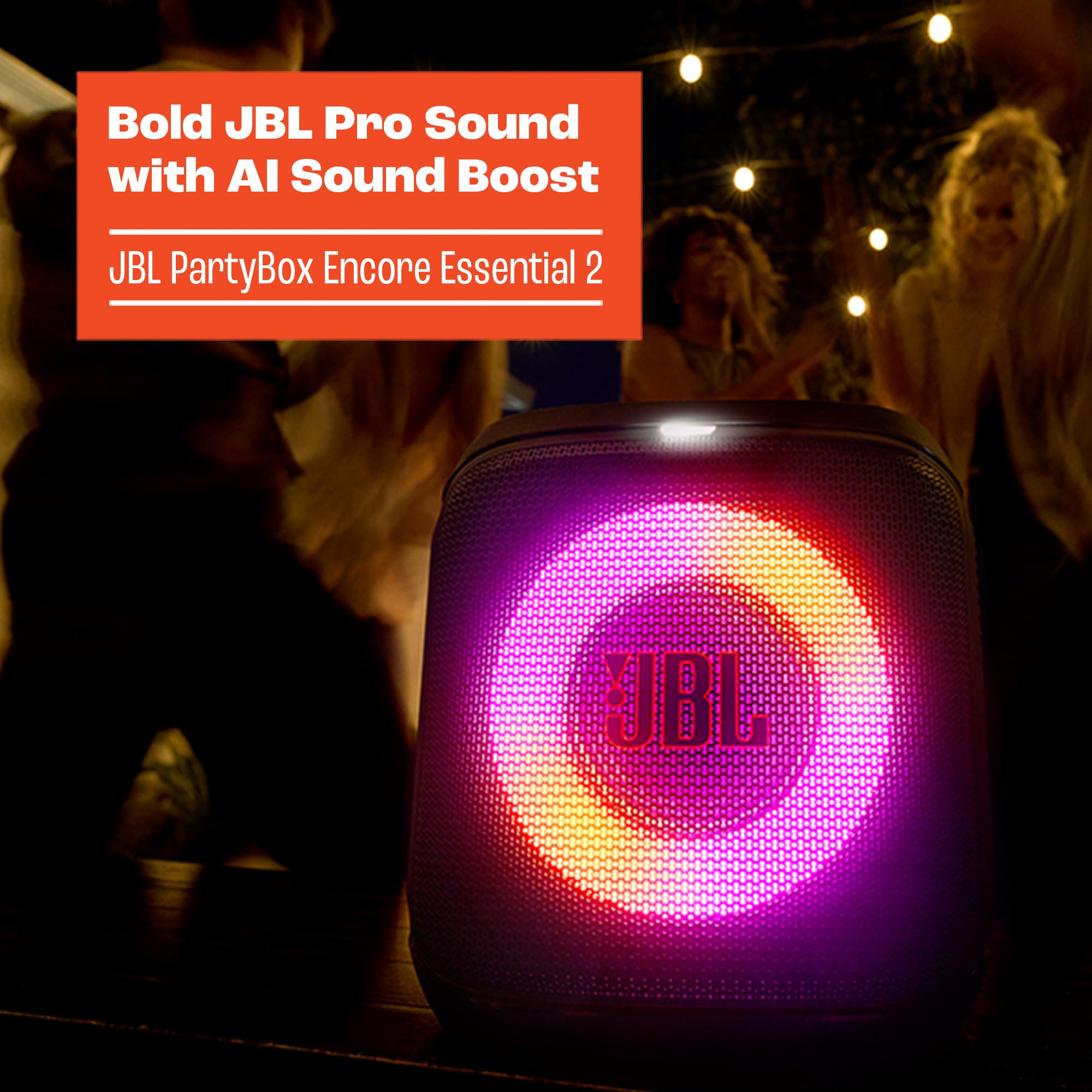JBL PartyBox primer plano del woofer para graves profundos