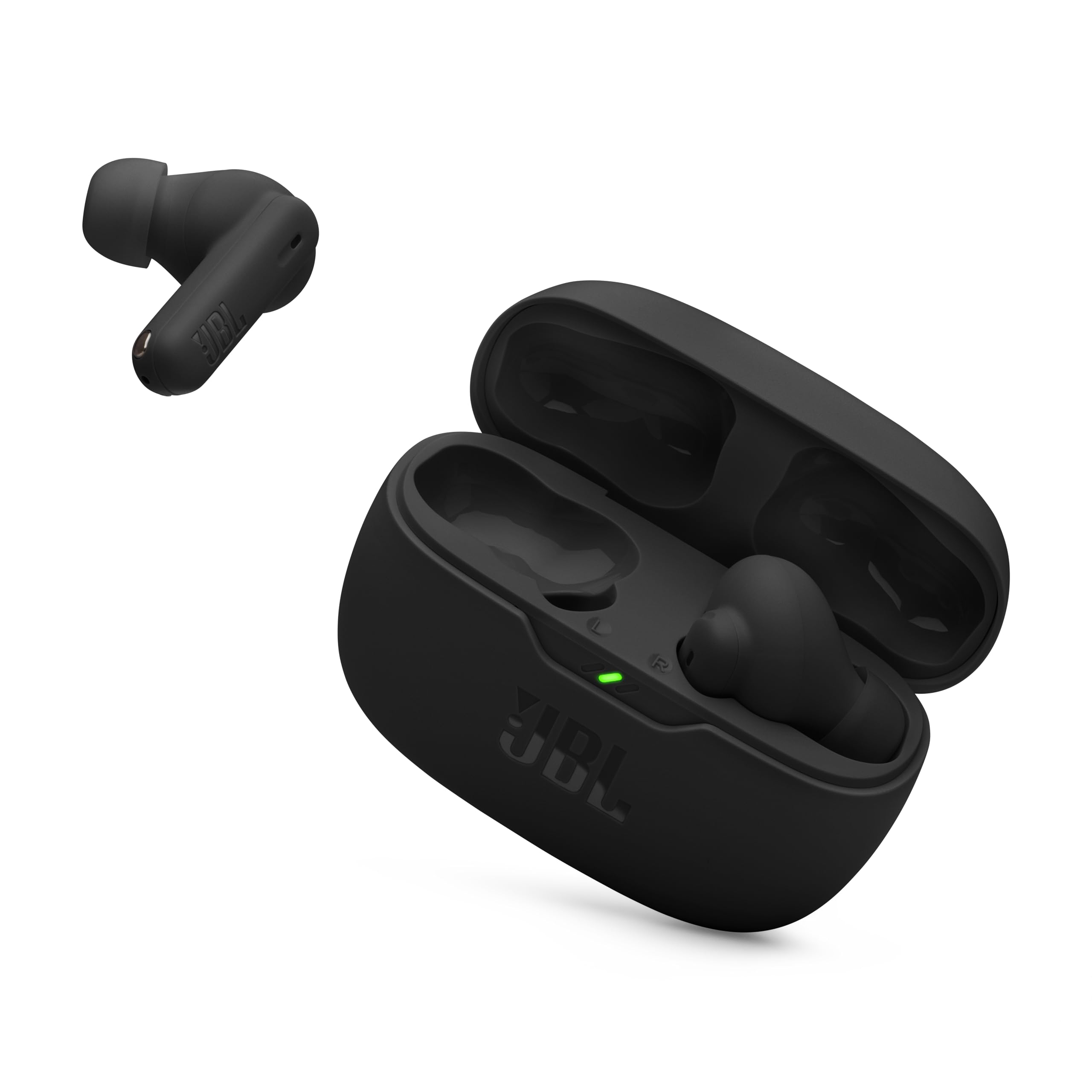 JBL Vibe Beam 2 frontal mostrando diseño compacto y comodidad