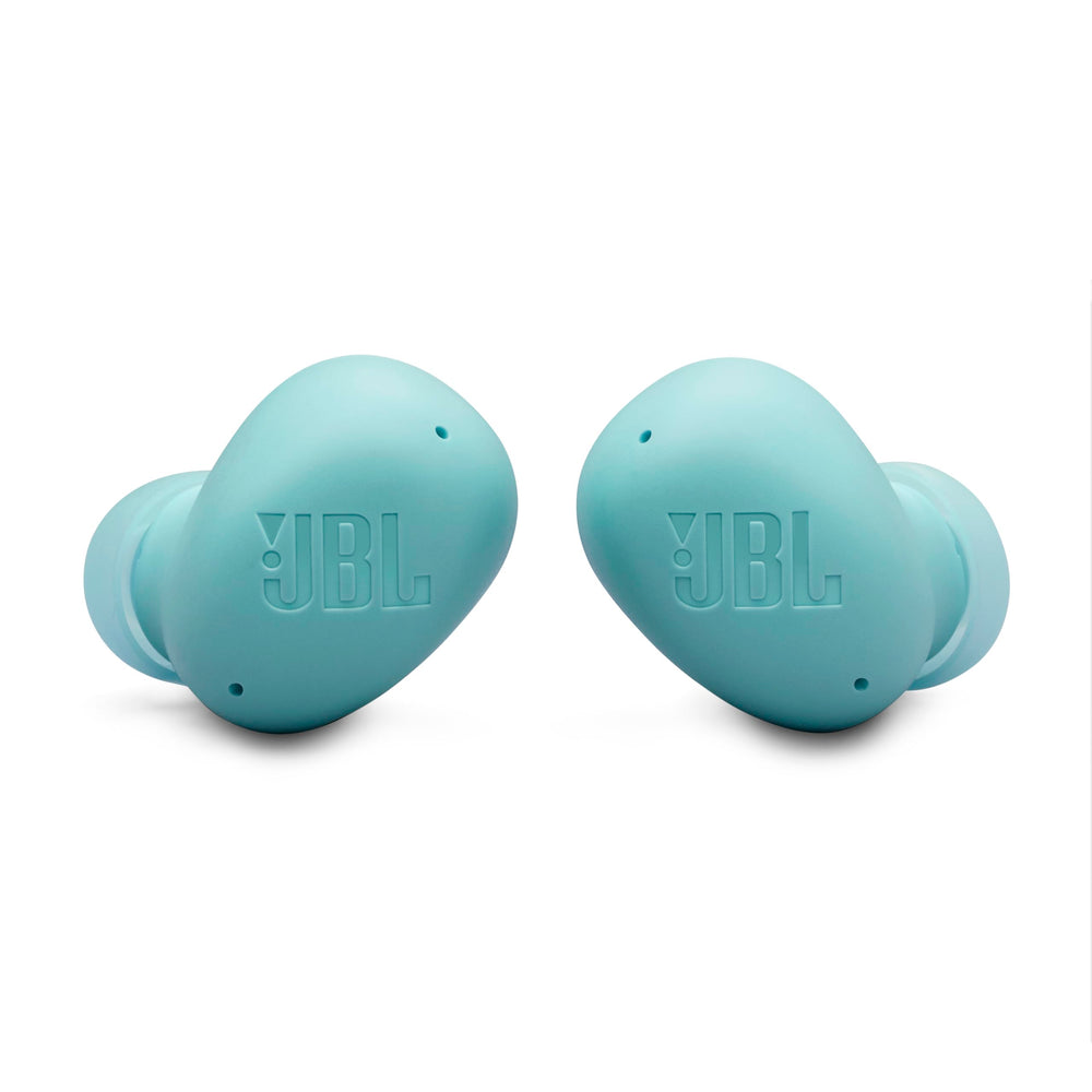 JBL Vibe Buds 2 estuche abierto con auriculares y batería visible