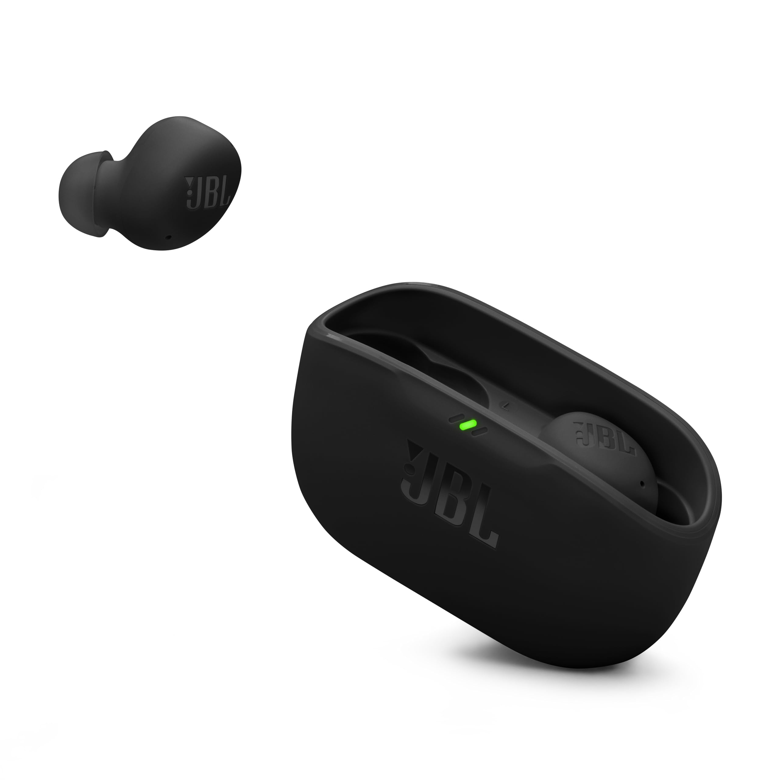 JBL Vibe Buds 2 frontal mostrando diseño elegante y cómodo