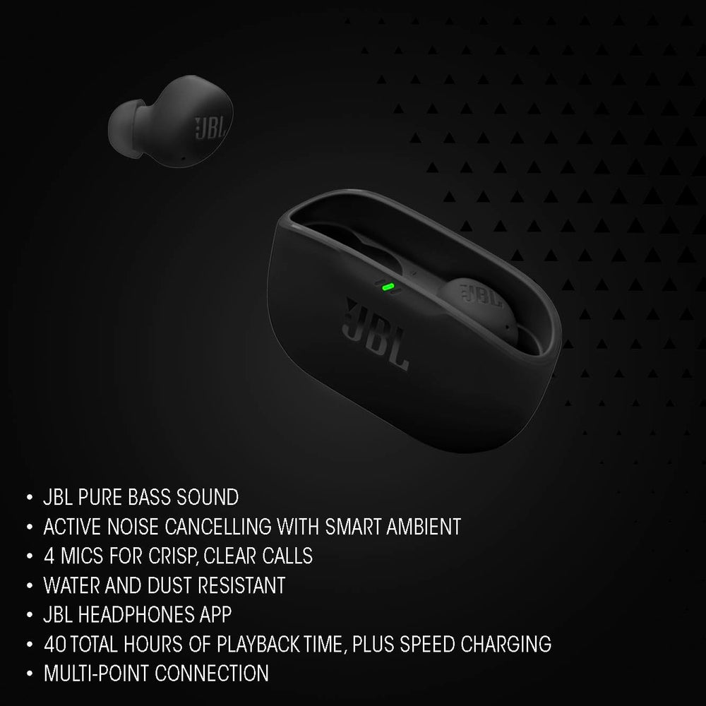 JBL Vibe Buds 2 micrófonos en detalle para llamadas claras en exteriores