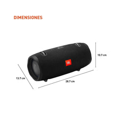 JBL Xtreme 2 primer plano del tejido resistente, durabilidad visible