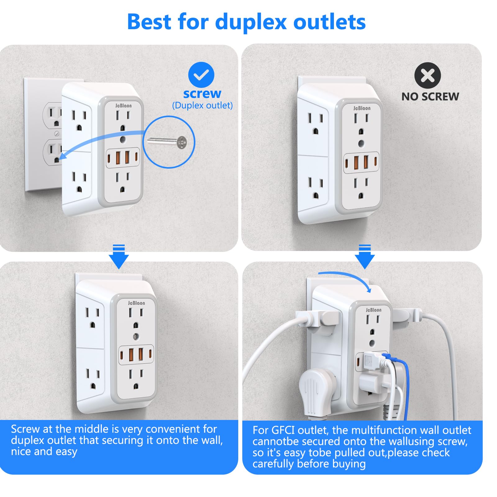JcBlaon montaje en pared con tornillos incluidos, fijación estable