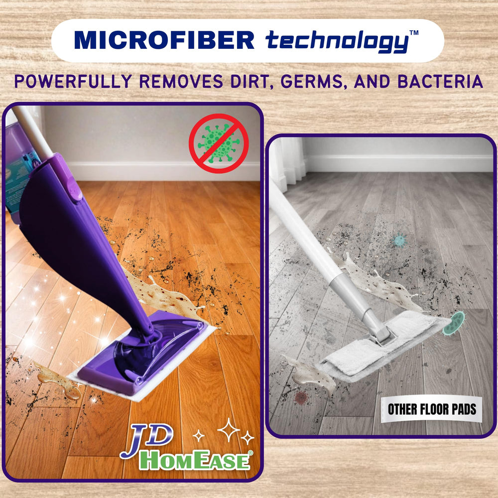 JD HOMEASE almohadilla colocada en mopa Swiffer WetJet limpiando eficazmente