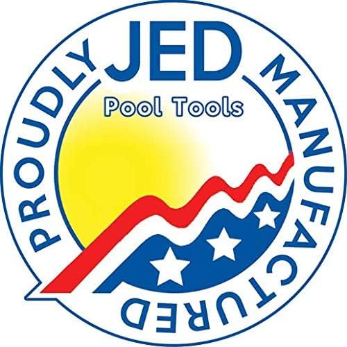 JED Pool Tools etiqueta y cuff reforzado mostrando sello confiable