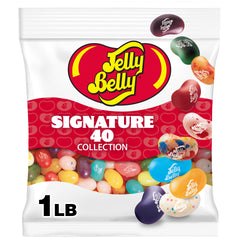 Jelly Belly bolsa resellable 1 libra vista frontal, conserva frescura y variedad