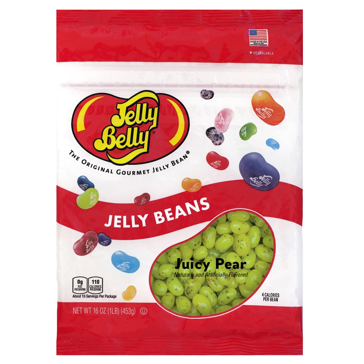 Jelly Belly bolsa frontal mostrando diseño y fresca presentación