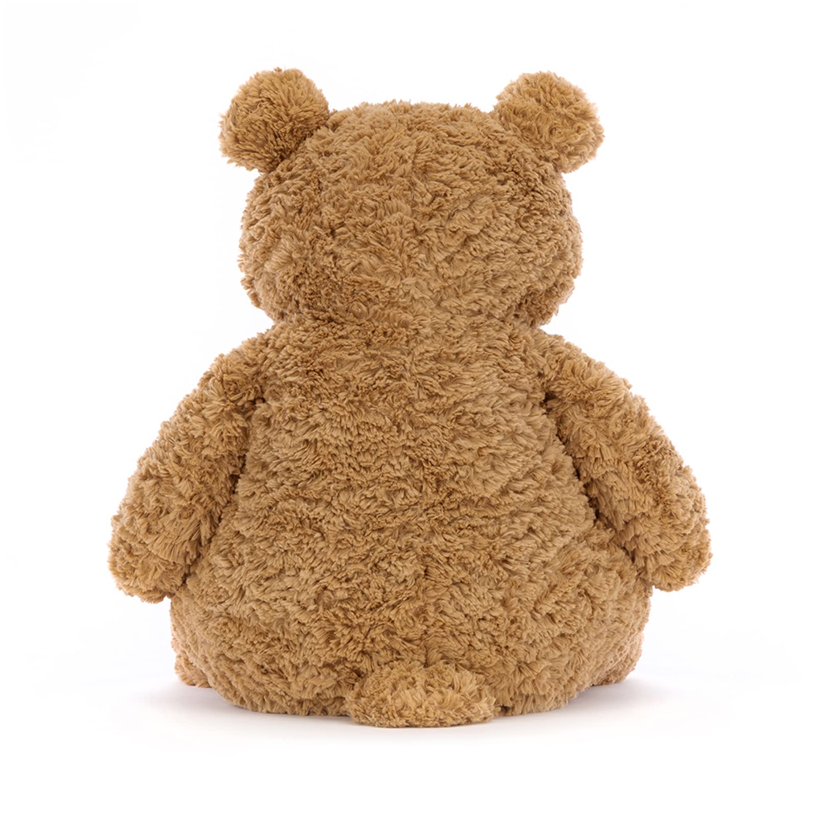 Jellycat Bartholomew comparado con una mano para mostrar tamaño práctico