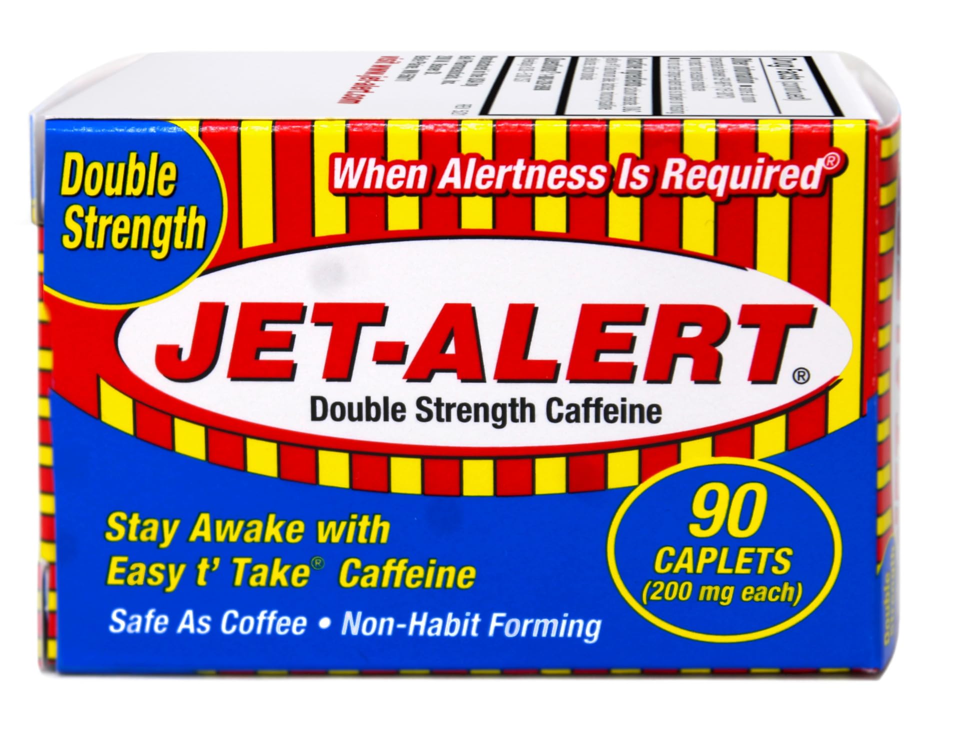 Jet-Alert caplet en plano cercano destacando la forma y beneficio portable