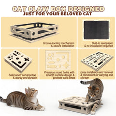 JHMFDDSB textura de madera maciza sin astillas, segura para gatos