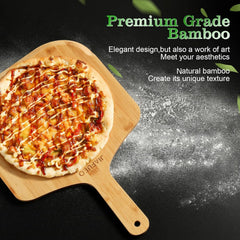 JIAFUEO pala en uso dentro de horno facilitando introducir y sacar pizza