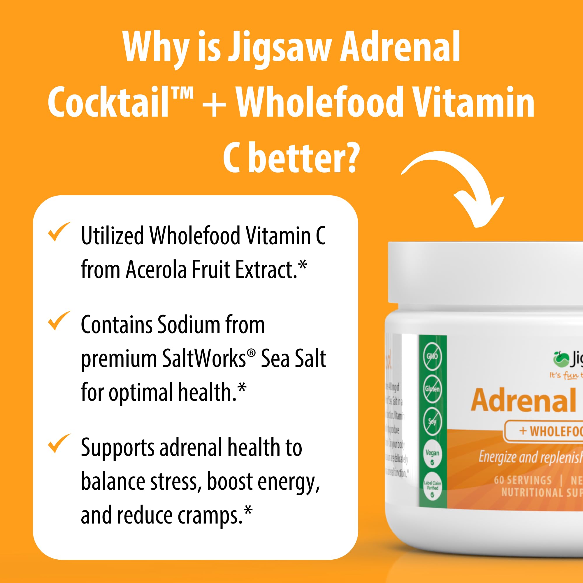 Jigsaw Health acerola fresca como fuente natural de vitamina C y mayor absorción