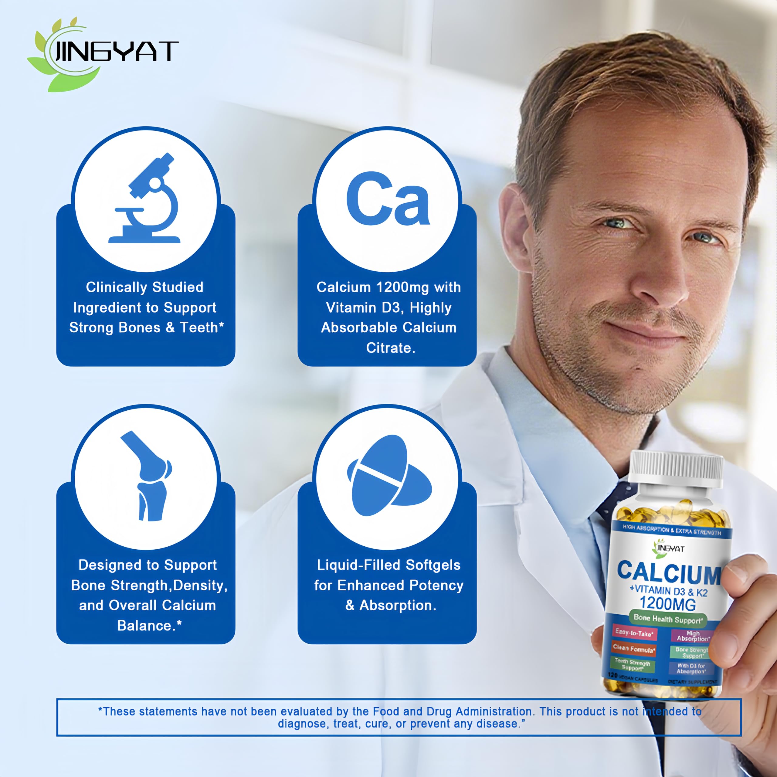 JINGYAT softgel en mano para comparar tamaño y conveniencia