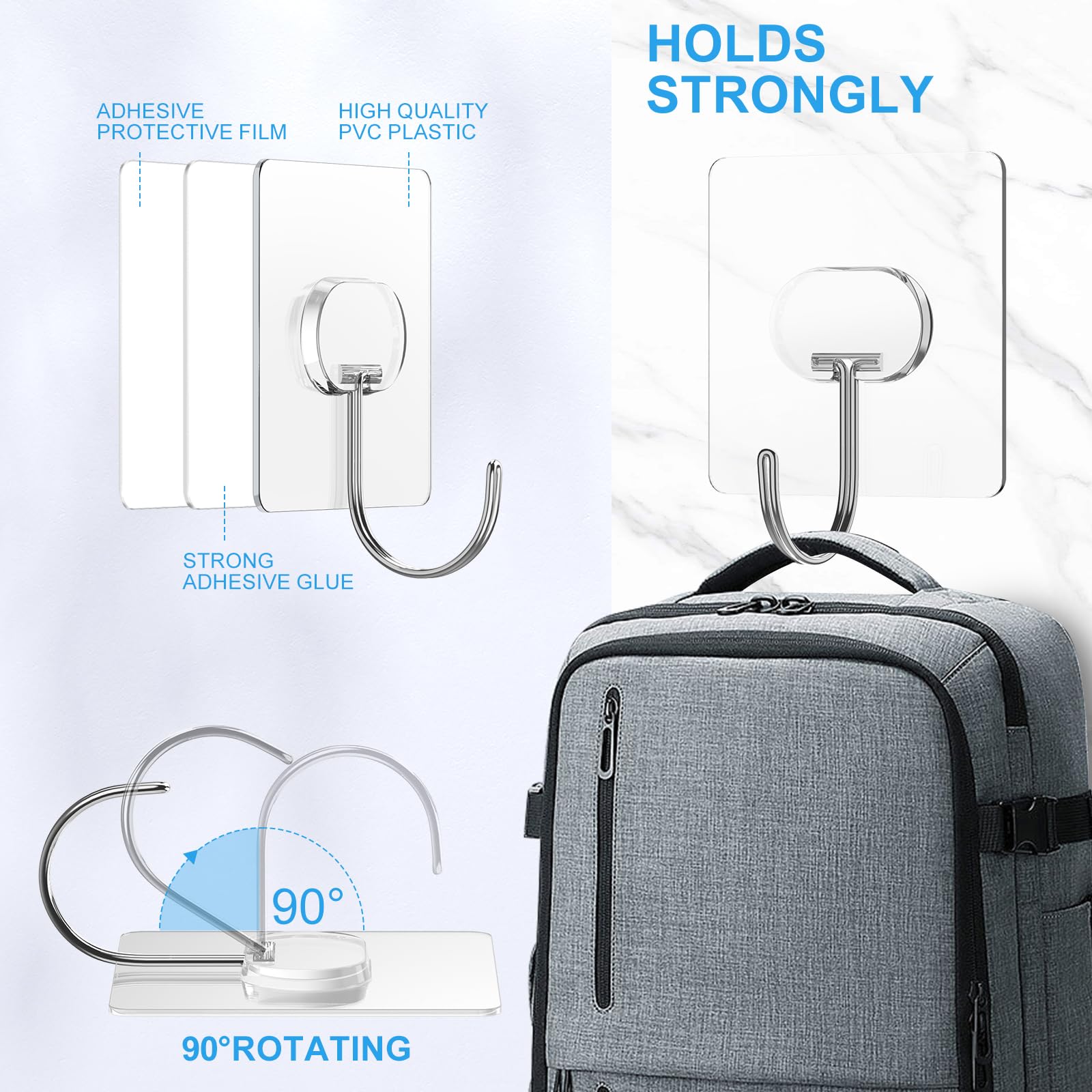 JINSHUNFA ganchos en cocina con utensilios colgados, fácil acceso