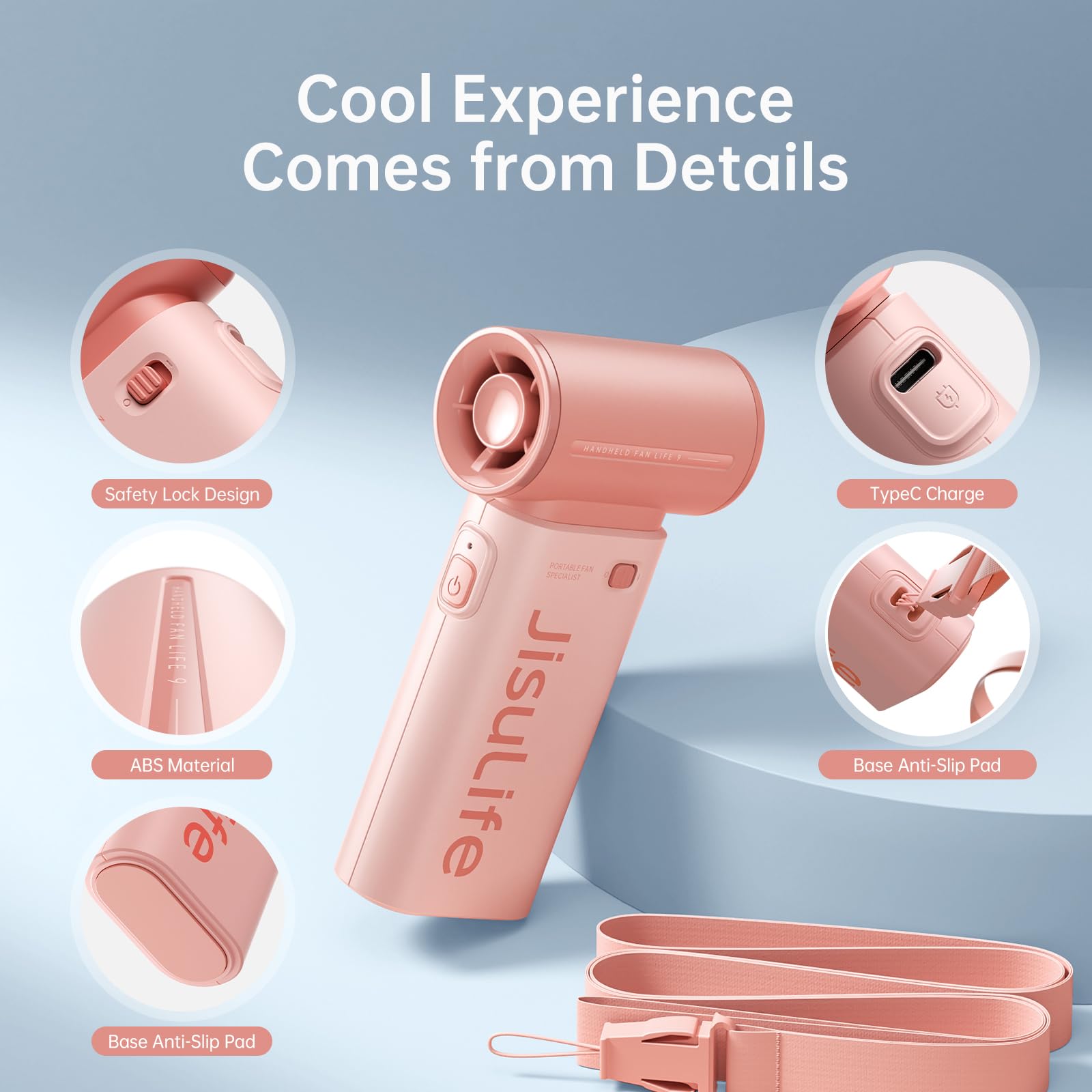JISULIFE Life9 conectado por USB demostrando carga sencilla y práctica