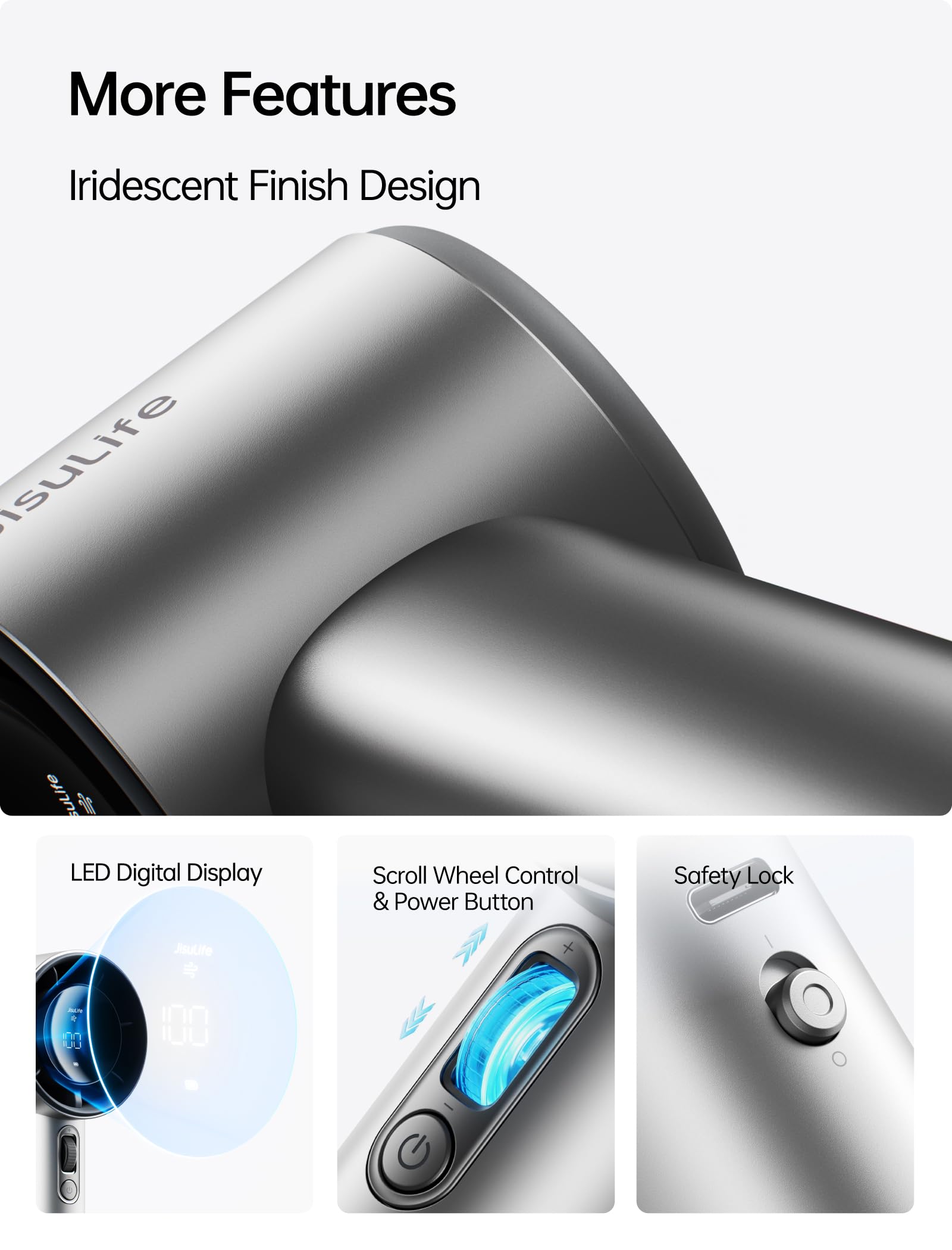 JISULIFE Pro1S detalle del acabado holográfico brillante y elegante