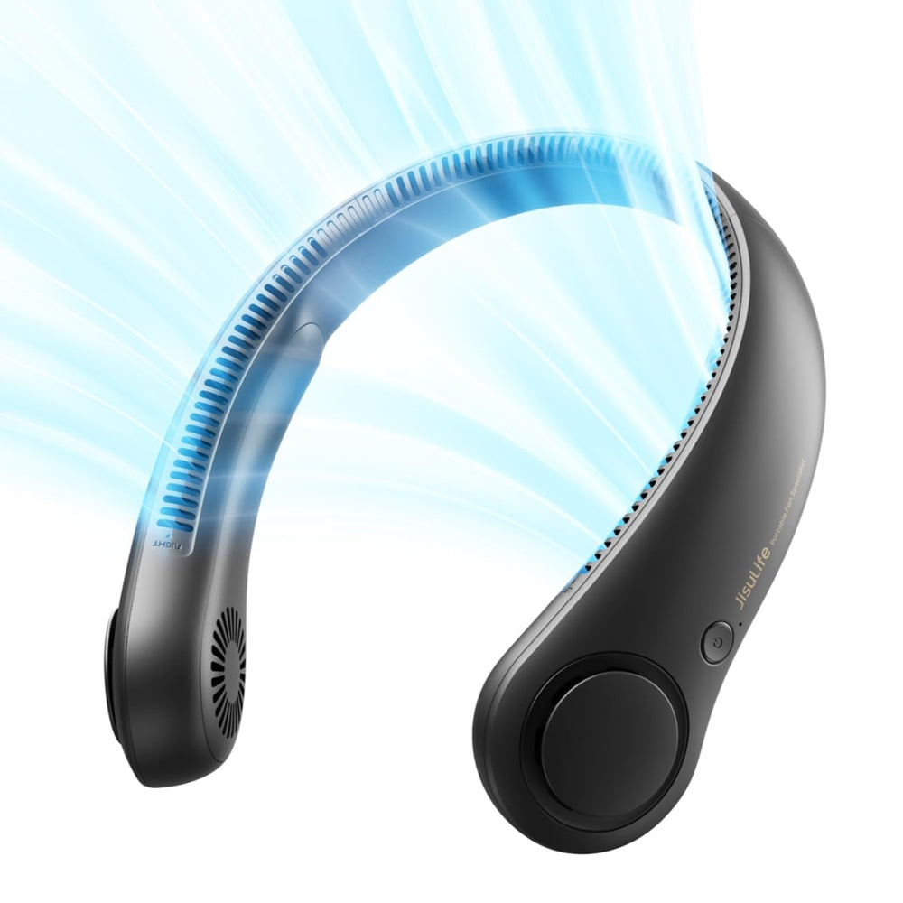 JISULIFE frente del ventilador de cuello, diseño cómodo y moderno