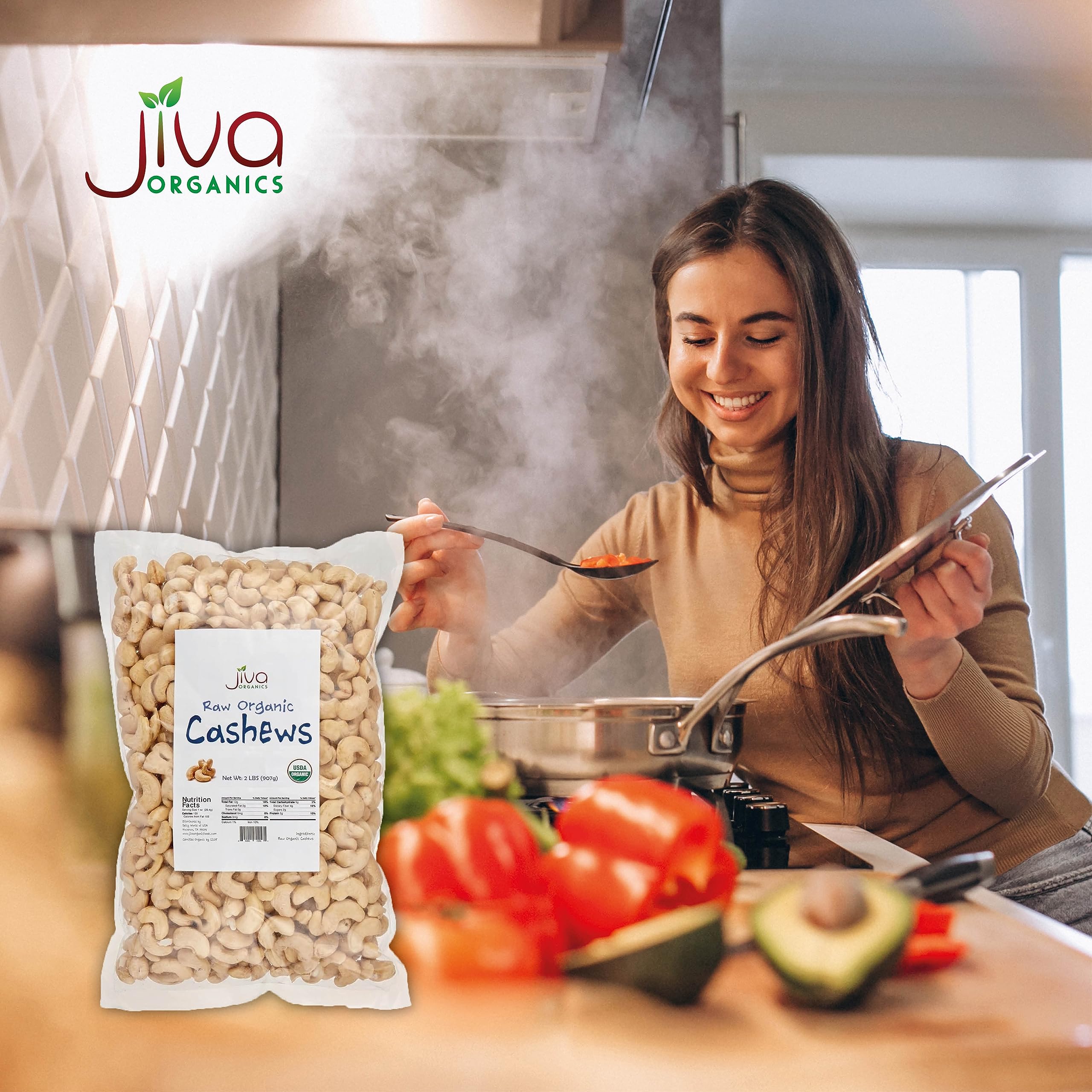 Jiva Organics anacardos integrados en ingredientes de repostería casera