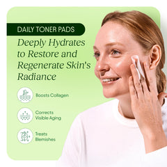 Persona usando pad JIYU en el rostro mostrando comodidad y absorción rápida