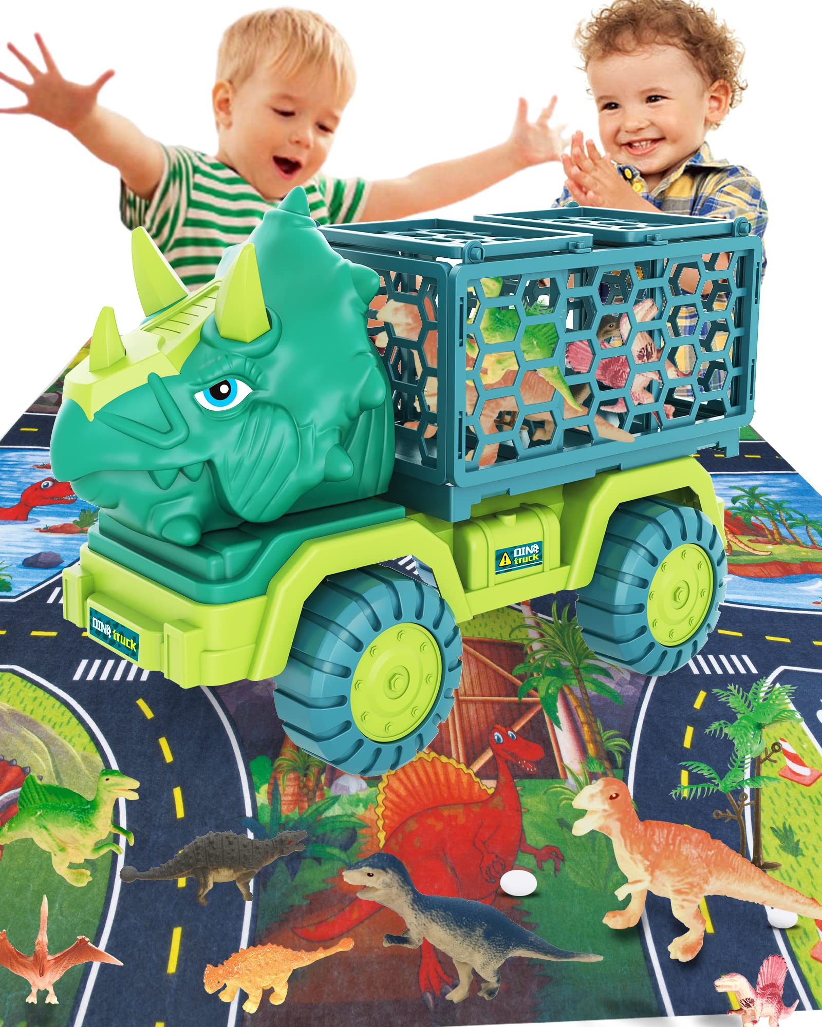 JKGIFTS escena de juego infantil con camión y figuras para imaginación compartida