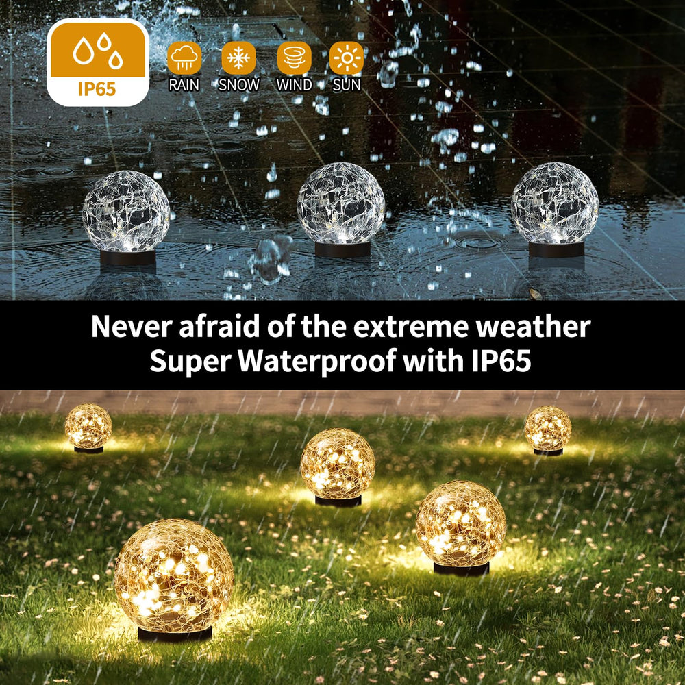 JKIMK bola solar instalada en jardín aportando iluminación cálida