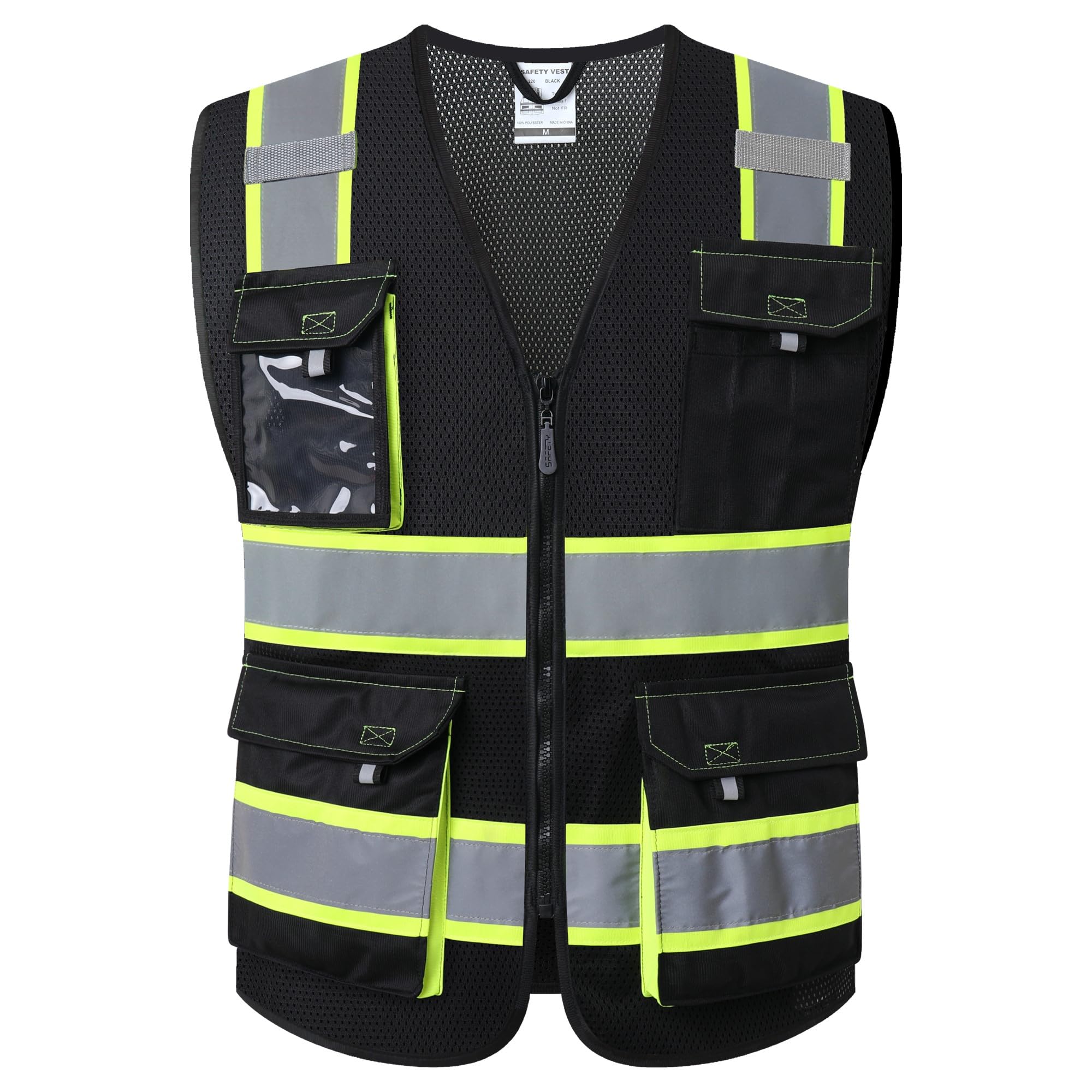 JKSafety chaleco frente visible neón que aumenta seguridad